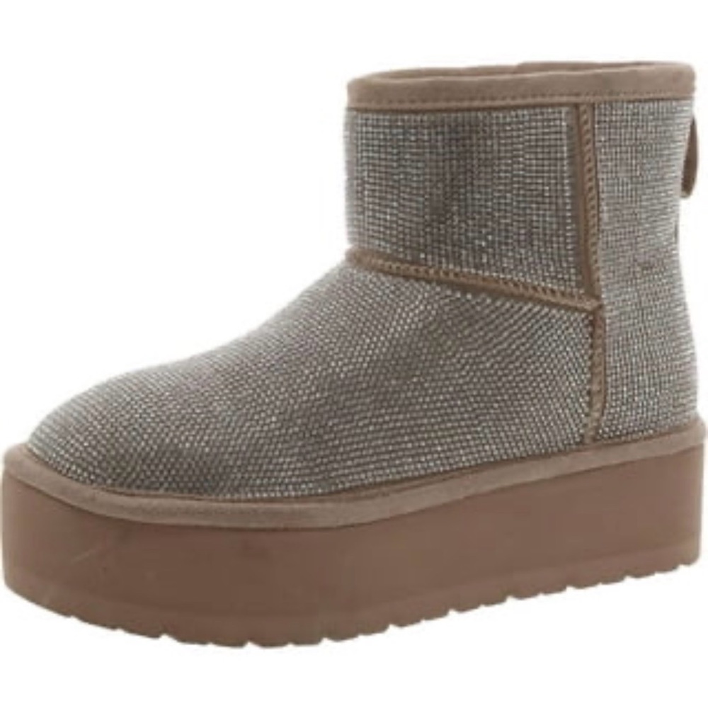 Madden Girl Brown Sparkle Ankle Booties